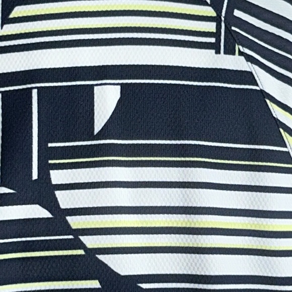 WEEKENDS By Chico’s Navy Linear Dot Striped Knit Wrinkle Free Zip Front Jacket M - Picture 4 of 17